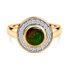 Ammolit und Zirkon Ring 925 Silber vergoldet  ca. 1,42 ct image number 0
