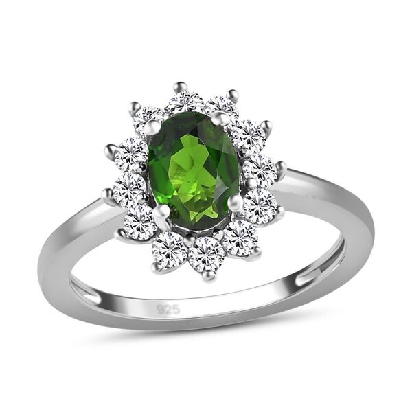 Natürlicher Chromdiopsid und Zirkon-Ring - 1,39 ct. image number 4