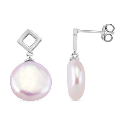 Keshi Perle Ohrringe 925 Silber rhodiniert