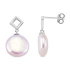 Keshi Perle Ohrringe 925 Silber rhodiniert