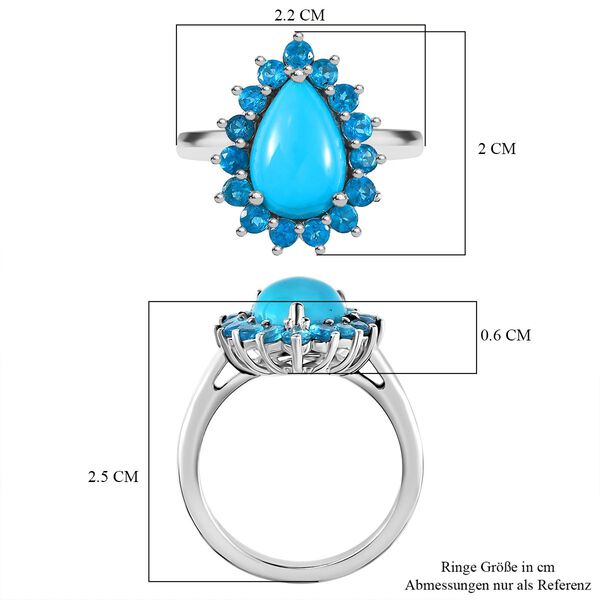 AA Sleeping Beauty T&uuml;rkis und Neon Apatit Ring - 4,09 ct. image number 7