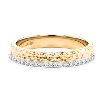 LUXURIANT DIAMOND - Lab Grown Diamant SI-GH Ring 925 Silber 750 Gelbgold vermeil (Gr&ouml;&szlig;e 19.00) ca. 0,15 ct