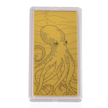 999er Goldbarren mit Oktopus Motiv