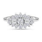 LUSTRO STELLA - Weißer Zirkonia Ring 925 Silber rhodiniert (Größe 20.00) 0.05 ct