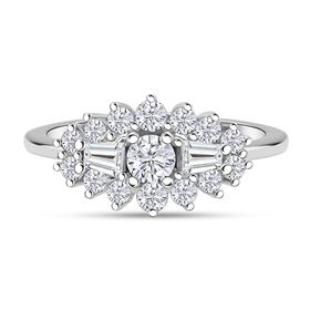 LUSTRO STELLA weißer Zirkonia Ring im floralen Stil
