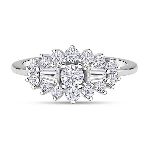 LUSTRO STELLA weißer Zirkonia Ring im floralen Stil image number 0