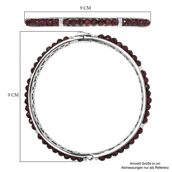 Roter Granat-Armreif, 20 cm, Messing platiniert ca. 33,60 ct image number 6