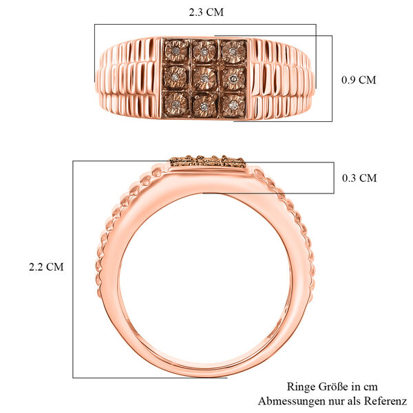 D'Joy nat&uuml;rlicher Champagner Diamant Herrenring image number 7