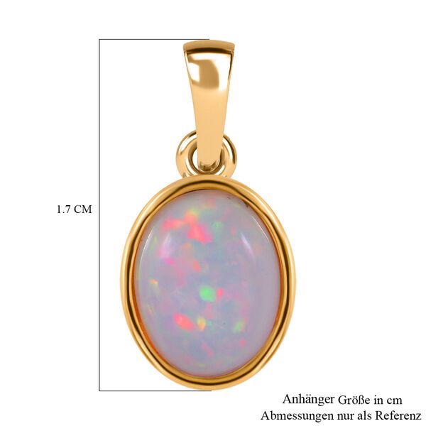 AA Nat&uuml;rlicher, &auml;thiopischer Welo Opal Anh&auml;nger 925 Silber Gelbgold Vermeil ca. 1,21 ct. image number 4