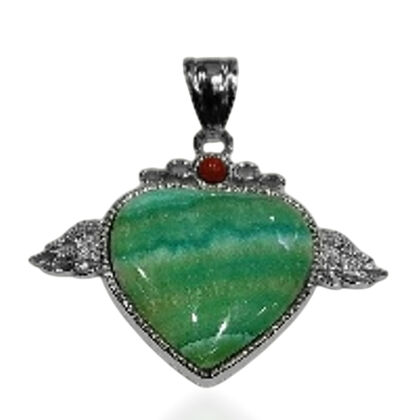 Gr&uuml;ner Rhodochrosit, Roter Achat Anh&auml;nger ca. 45.00 ct