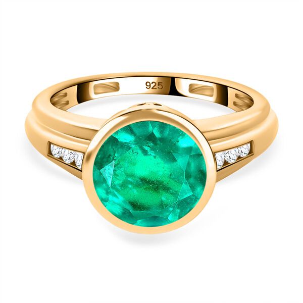 Smaragd Triplett Quarz und Zirkon Ring - 3,49 ct.