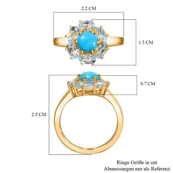 AAA Sleeping Beauty T&uuml;rkis und himmelblauer Topas Ring - 2,62 ct. image number 7
