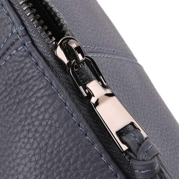 Echtleder-Hobo-Bag mit abnehmbarem Schulterriemen, 41x10x35 cm, Staubblau image number 7