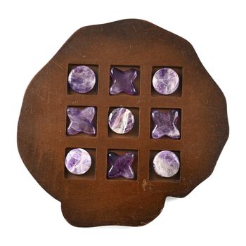 Tic Tac Toe mit Amethyst-Edelstein