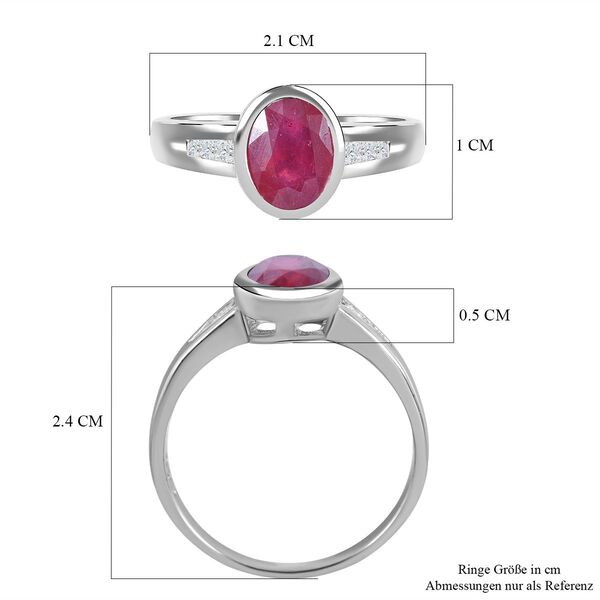 Afrikanischer Rubin und Zirkon-Ring - 1,97 ct. image number 4