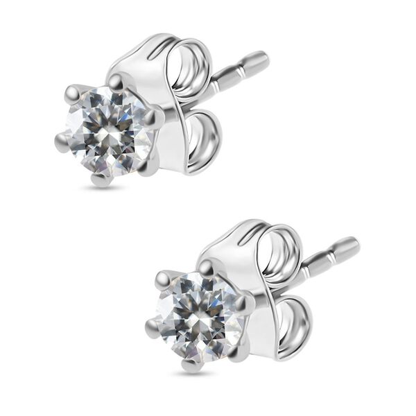 Moissanit Ohrringe 925 Silber rhodiniert ca. 0.43 ct image number 4