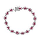 Afrikanischer Rubin (Fissure gefüllt) Armband ca. 19 cm 925 Silber platiniert ca. 11.50 ct