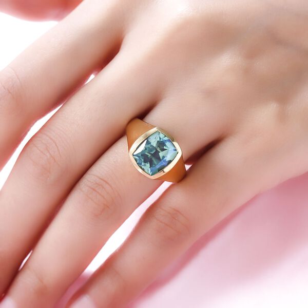 Pfau Triplett Quarz-Ring, 925 Silber vergoldet  ca. 5,27 ct image number 3