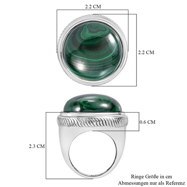 Malachit Ring, 316L Edelstahl , (Gr&ouml;&szlig;e 20.00) ca. 34.88 ct image number 7