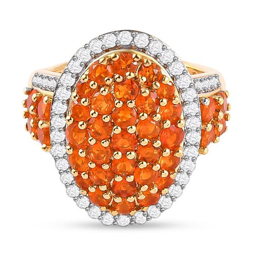 Salamanca Feueropal-Ring, 925 Silber vergoldet (Größe 21.00) ca. 2.53 ct image number 0