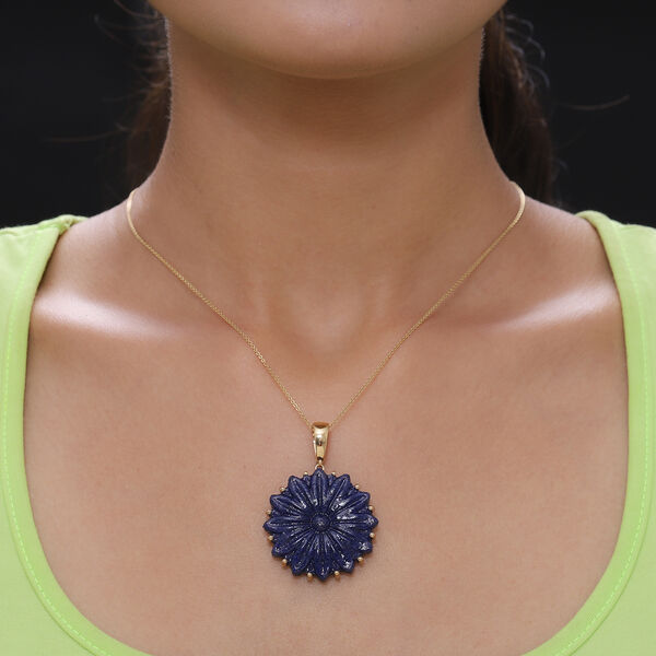 Erfrischen Lapislazuli Anh&auml;nger 925 Silber vergoldet ca. 30,19 ct image number 3