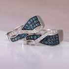Weißer und Blauer Diamant Ohrringe 925 Silber platiniert ca. 0,33 ct image number 1