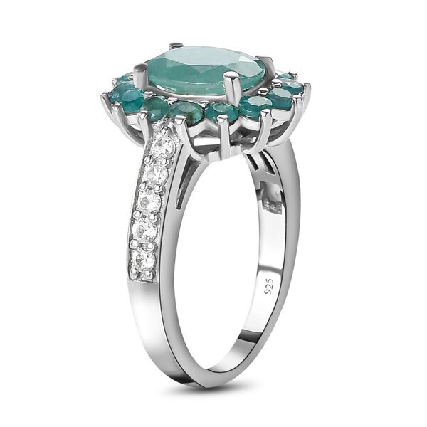 AA Grandidierit und Zirkon Halo Ring in Silber image number 5