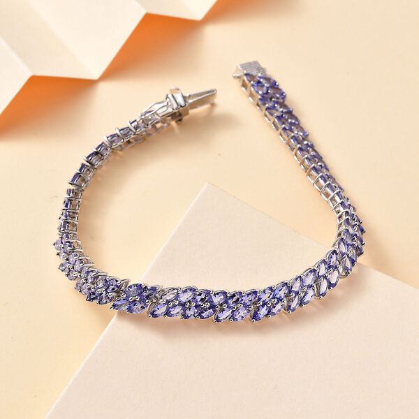 Tansanit Armband ca. 19 cm 925 Silber rhodiniert ca. 12,50 ct. image number 8