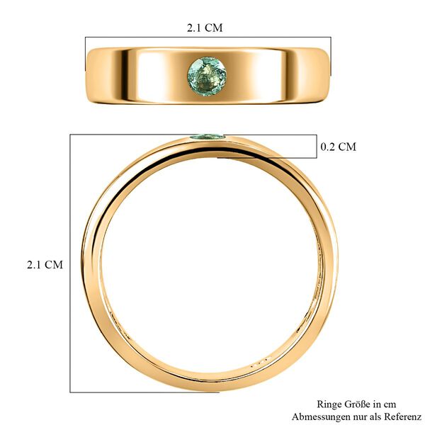 Kolumbianischer Smaragd Ring, 925 Silber vergoldet (Gr&ouml;&szlig;e 17.00) ca. 0.11 ct image number 6