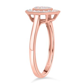 LUXURIANT SI-GH Labor Diamant Ring, 925 Silber 750 Ros&eacute;gold Vermeil - 0,50 ct.