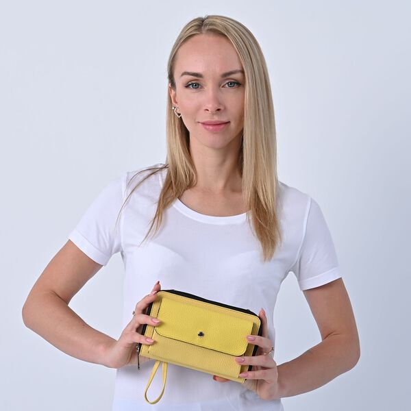 2er Set - Crossbody Tasche und Powerbank mit 4000mAh, Gelb image number 2