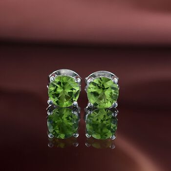 Nat&uuml;rliche Peridot Ohrringe, 925 Silber rhodiniert - 1,30 ct.