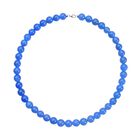 Blaue Achat Halskette, ca. 45 cm, 925 Silber rhodiniert ca. 306,00 ct