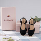 LA MAREY - Espadrilles Schuhe mit Keilabsatz, Größe 38, Schwarz image number 5