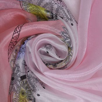 LA MAREY bedruckter Seidenschal, Rosa