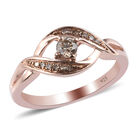 Champagner Diamant Ring 925 Silber Rosegold Vermeil image number 3