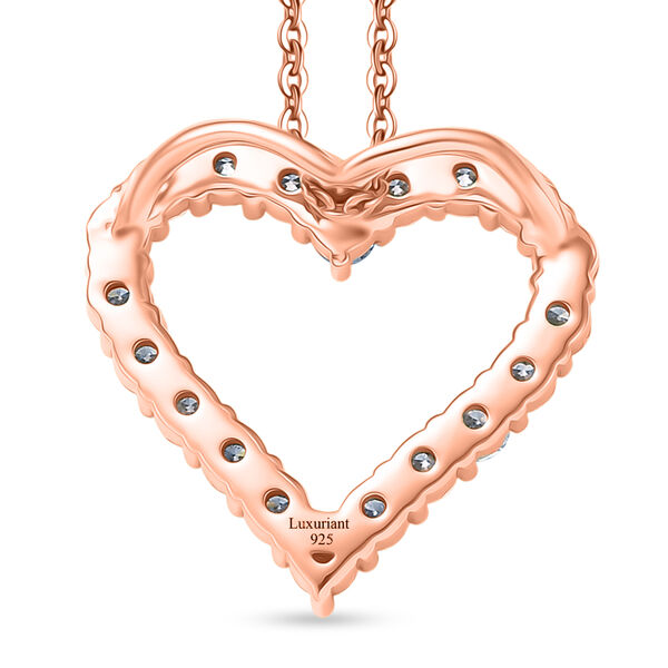 LUXURIANT SGL zertifizierter SI-GH Labor Diamant Anh&auml;nger mit 45cm Kette, 925 Silber 750 Ros&eacute;gold Vermeil - 1 ct. image number 5