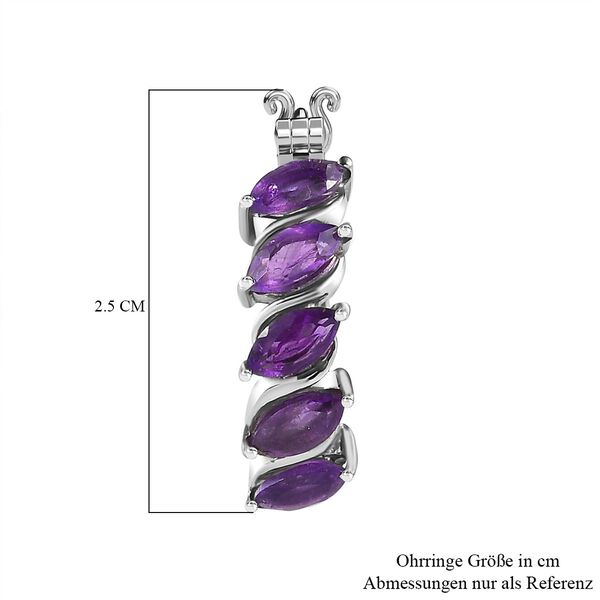 Afrikanischer Amethyst Ohrringe  Edelstahl ca. 2.30 ct image number 4