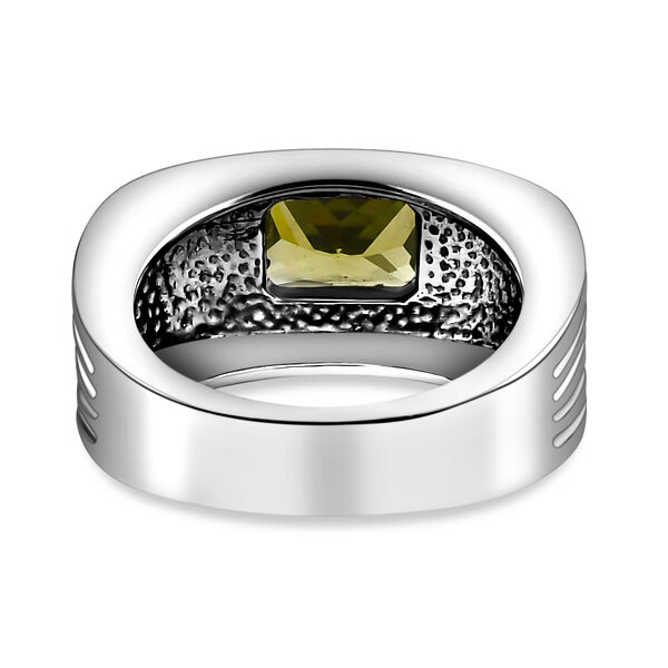 Peridot farbener Zirkonia Ring, Edelstahl  ca. 2,39 ct image number 6