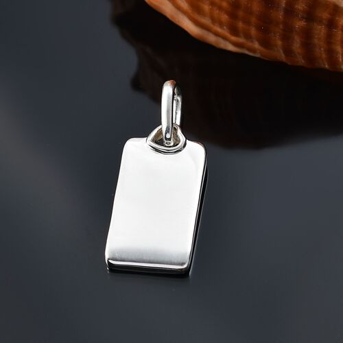 Rechteck-Anhänger mit Herzöse, glänzend poliert, 925 Silber image number 1