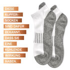 4er-Set Kupferfaser-Kompressions-Socken, Antibakteriell und Anti-Geruch, 36-40, S/M, weiß-grau image number 3