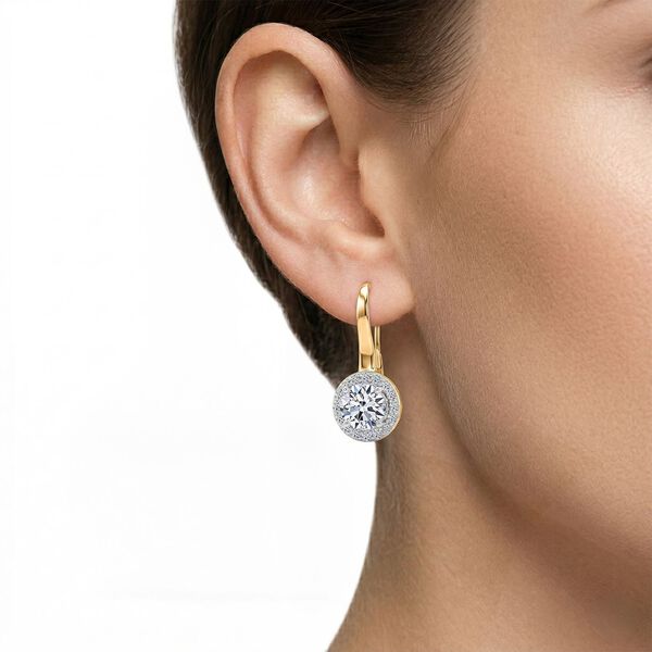 LUXURIANT DIAMOND - Lab Grown Diamant SI-GH SGL zertifiziert Ohrringe 925 Silber 750 Gelbgold vermeil ca. 3.00 ct image number 2