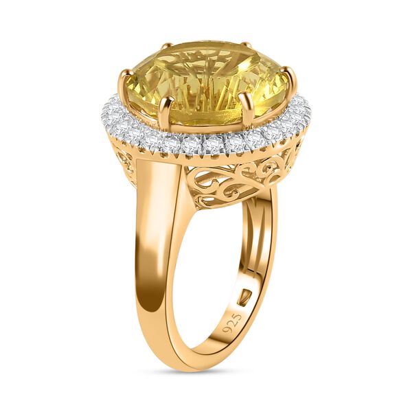 AAA Ouro Verde Quarz und Zirkon Ring - 9,58 ct. image number 5