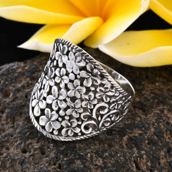 Royal Bali Kollektion - Blumen Ring 925 Silber image number 2