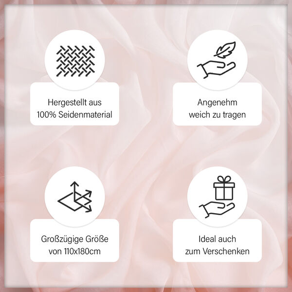 Rosa PU Brusttasche und LA MAREY Ombre Chiffon Seiden Schal image number 12