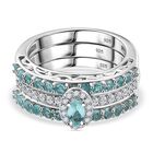 AA Lagunen Apatit Ring 925 Silber rhodiniert (Größe 20.00) ca. 1,87 ct