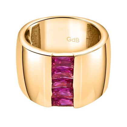 Roter Zirkonia Ring Messing  (Gr&ouml;&szlig;e 16.00)