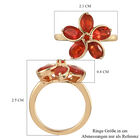 Mexikanischer Kirschfeuer-Opal Blumen Ring 925 Silber vergoldet  ca. 1,29 ct image number 6