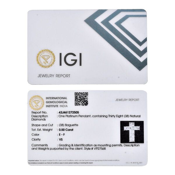 VS Diamant Kreuz Anh&auml;nger in 950 Platin - 0,46 ct. image number 7