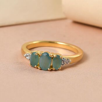 Grandidierit-Ring, 925 Silber vergoldet, ca. 0,97 ct